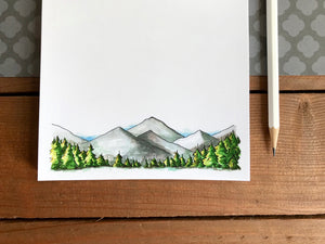 Mountain Range Stationery Bundle | Note Cards + Notepad