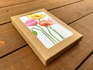 Poppy Note Cards, Choose Your Message - Boxed Set of 8