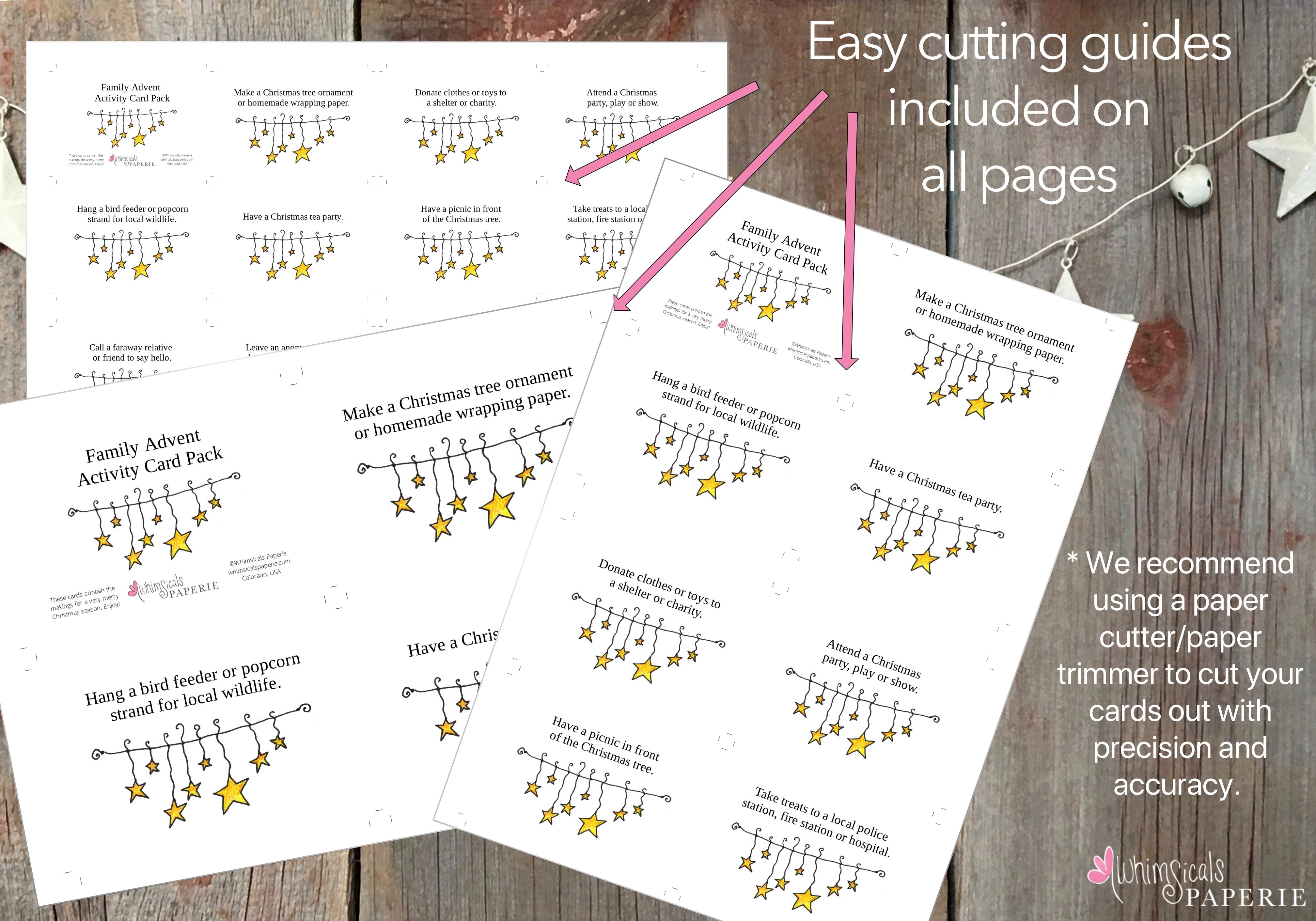 PRINTABLE Family Advent Calendar Card Deck PDF Digital Download