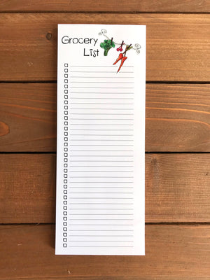 Skinny Grocery List Magnetic Notepad | Personalization Optional | 52 Sheets