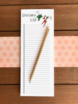 Skinny Grocery List Magnetic Notepad | Personalization Optional | 52 Sheets