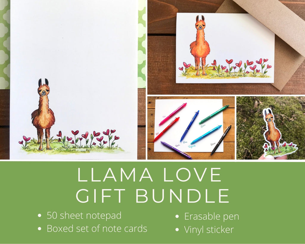 Llama Love Stationery Set Gift Bundle