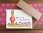 Will You Be My Llamantine | Boxed Set of 8 Llama Valentine Cards