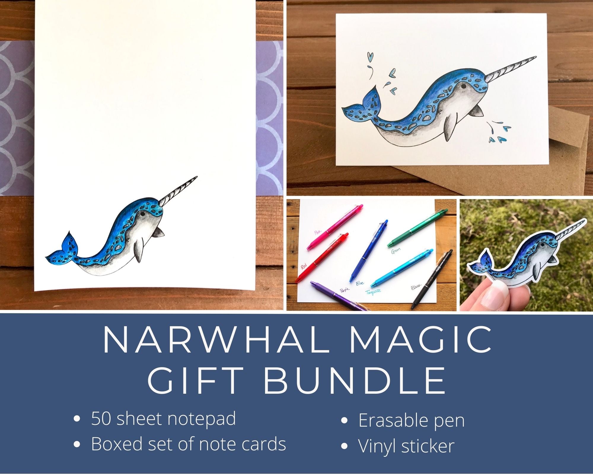 Narwhal Magic Stationery Set Gift Bundle