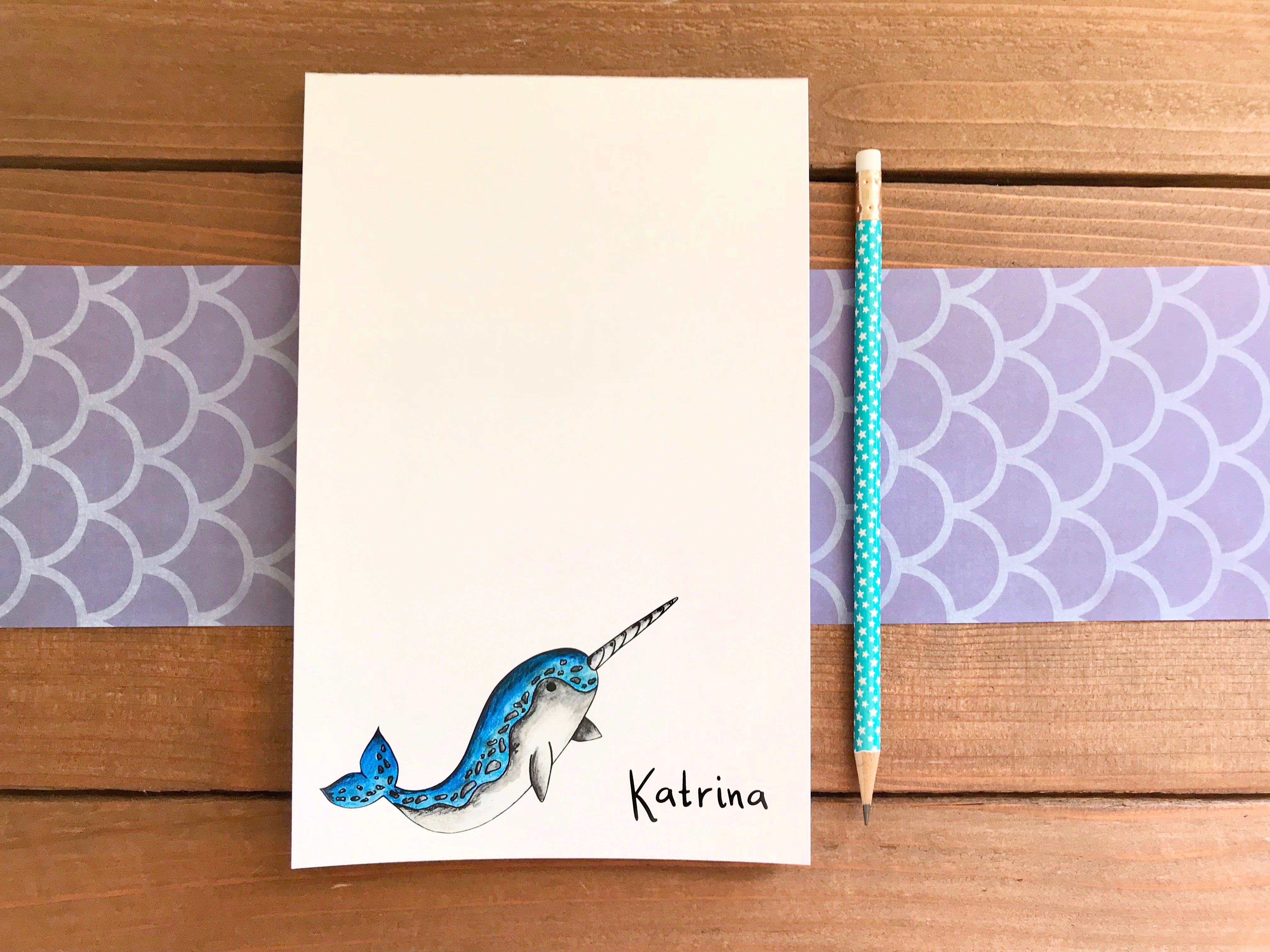 Narwhal Notepad  - Personalization Available