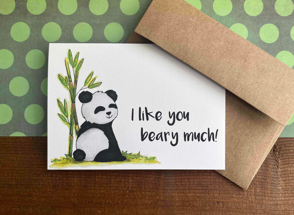 I Like You Beary Much | Boxed Set of 8 Panda Valentine Cards