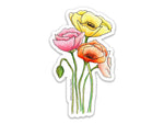 Poppy Flowers Vinyl Sticker