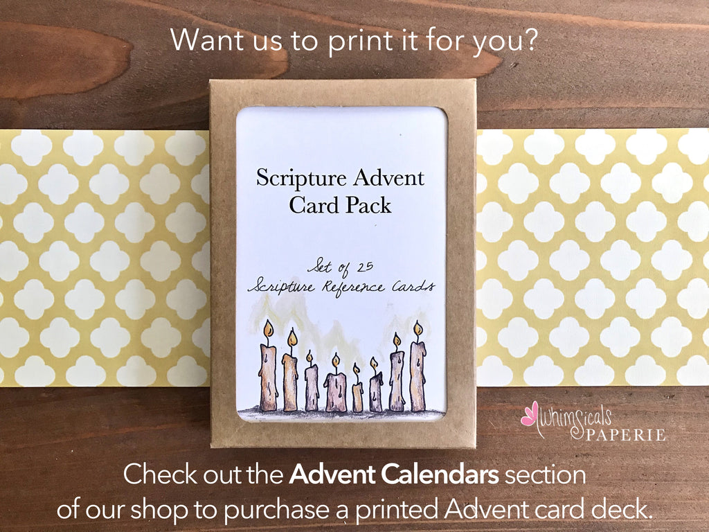 PRINTABLE Scripture Advent Calendar Card Deck | PDF Digital Download ...