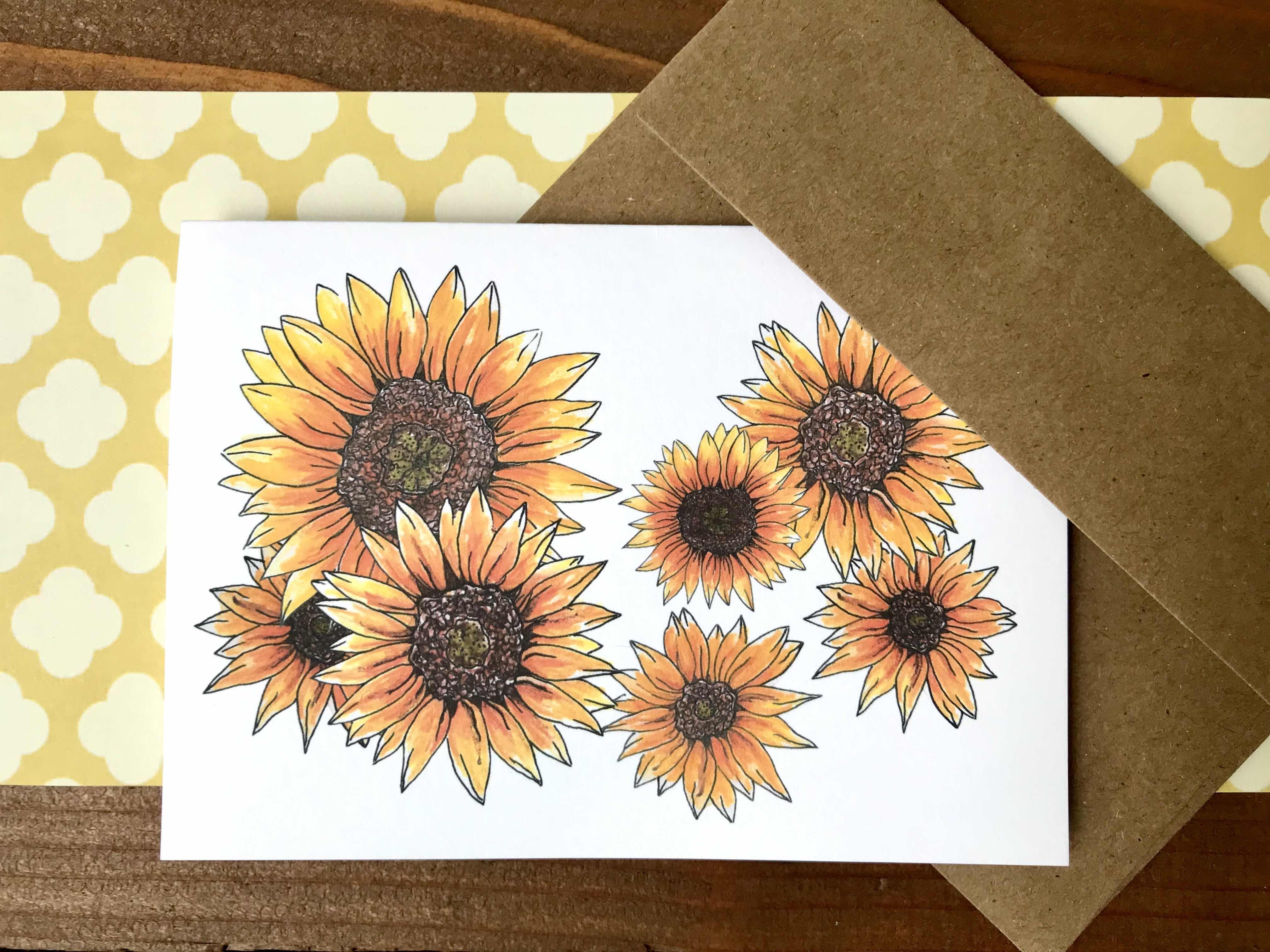 Sunflower Stationery Set Gift Bundle
