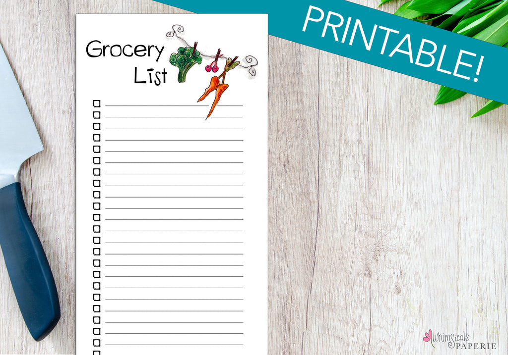 PRINTABLE Grocery List | PDF Digital Download