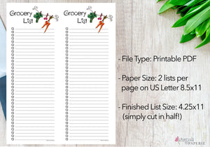 PRINTABLE Grocery List | PDF Digital Download