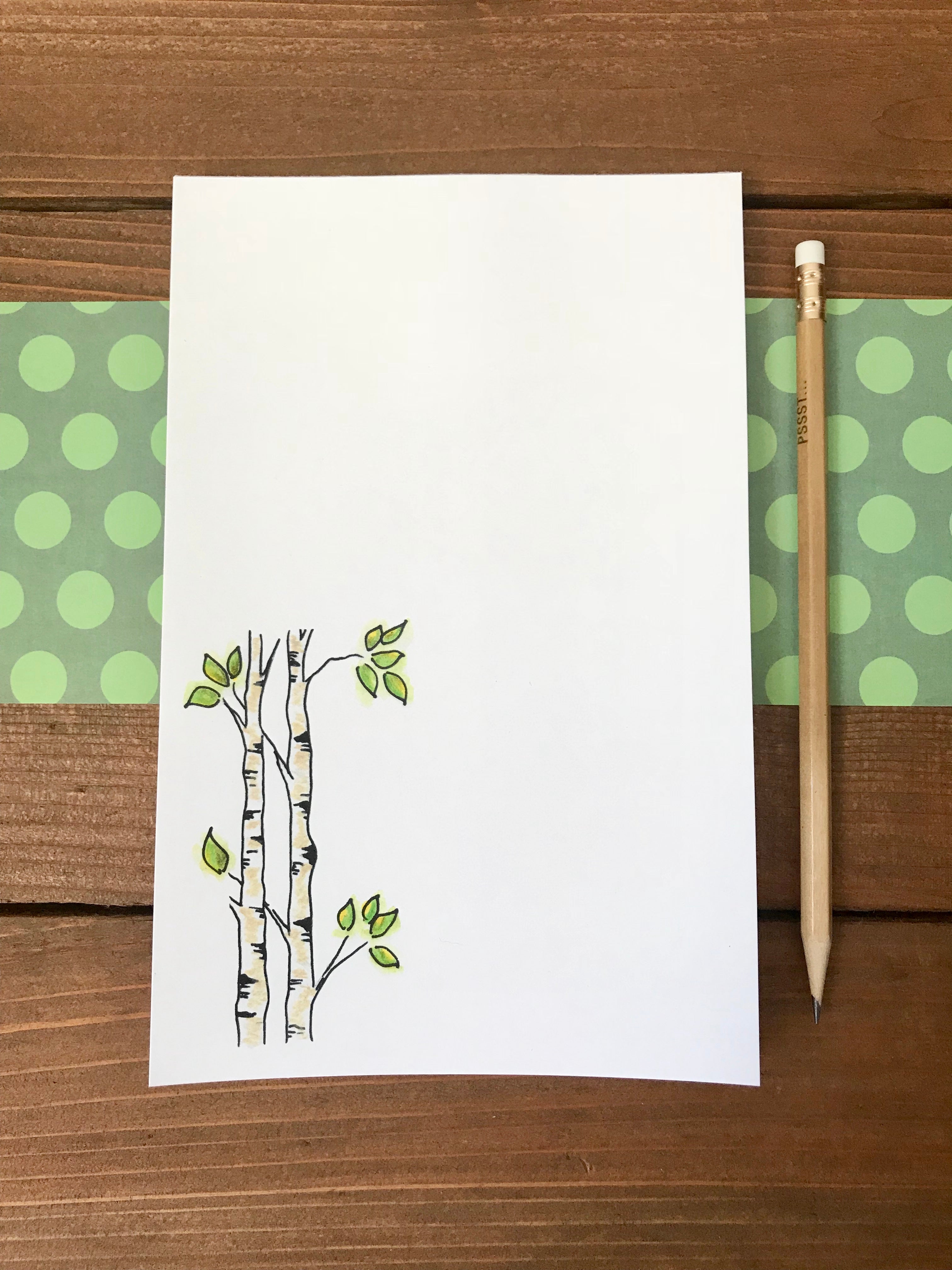 Aspen Tree Notepad - Personalization Available - Whimsicals Paperie