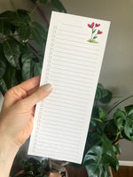 Heart Flowers To Do List Notepad - Magnetic | Double Sided Sheets | Personalization Available
