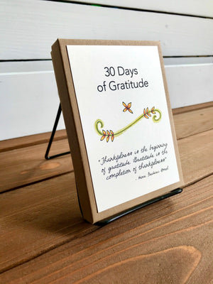 30 Days of Gratitude Boxed Card Deck with Stand - Whimsicals Paperie