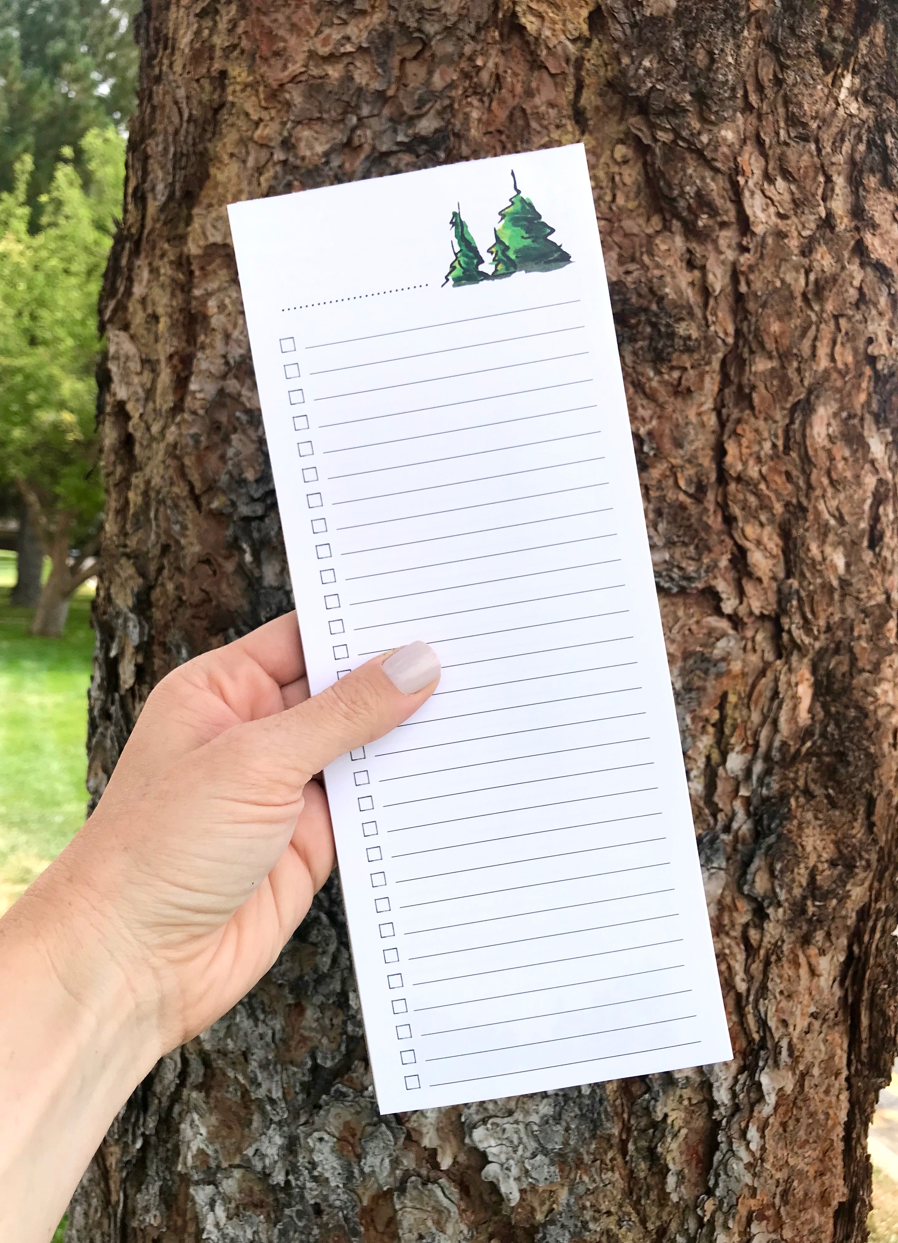Tree Motepad Pine Tree To Do List Notepad | Personalization Available – Whimsicals ...