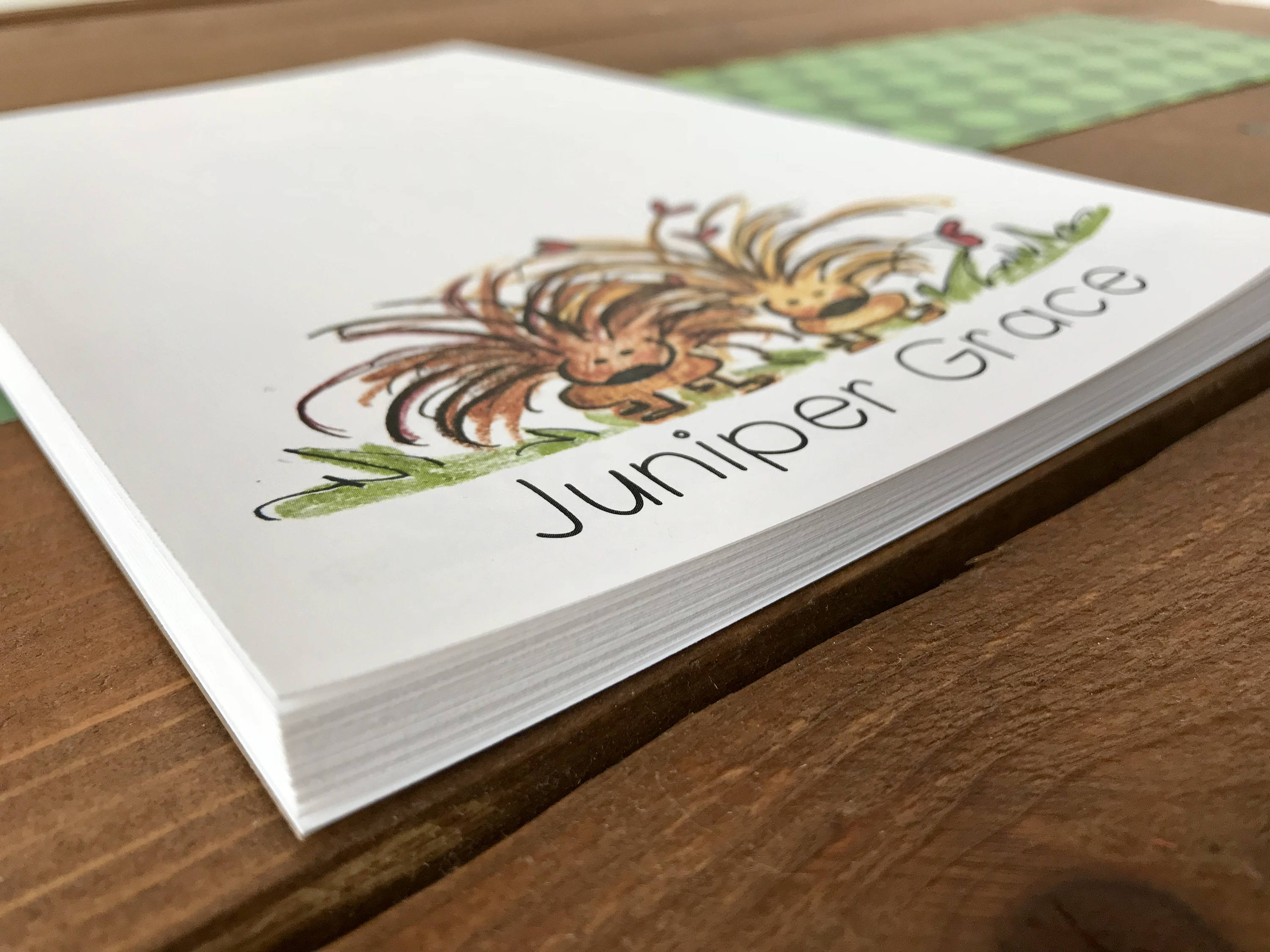 Porcupine Notepad - Personalization Available