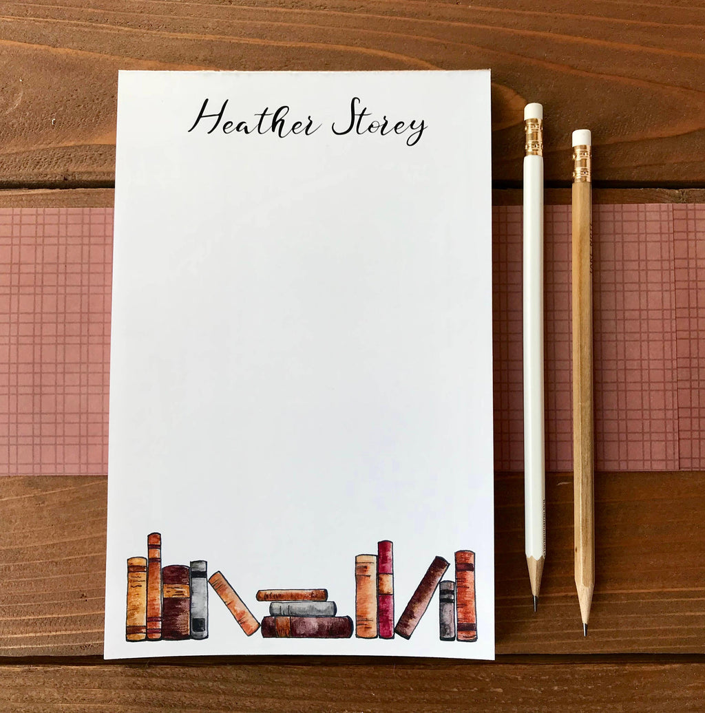 Book Lovers Notepad - Personalization Available - Whimsicals Paperie